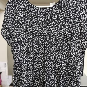 J.B.S. Black and White Floral Blouse